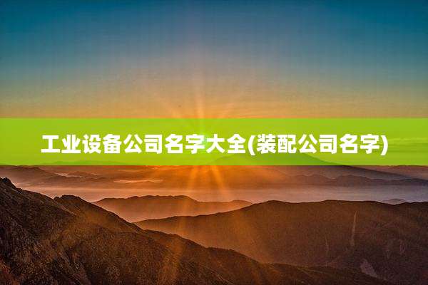工业设备公司名字大全(装配公司名字)