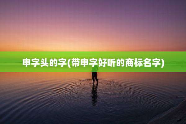 申字头的字(带申字好听的商标名字)