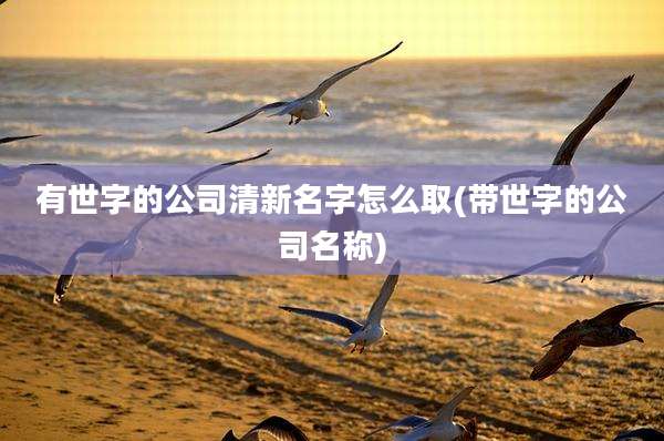 有世字的公司清新名字怎么取(带世字的公司名称)