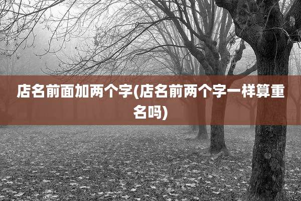 店名前面加两个字(店名前两个字一样算重名吗)