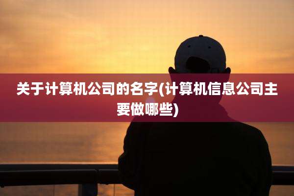 关于计算机公司的名字(计算机信息公司主要做哪些)