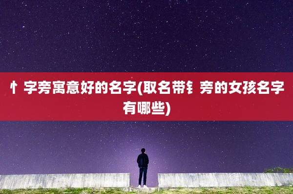 忄字旁寓意好的名字(取名带钅旁的女孩名字有哪些)