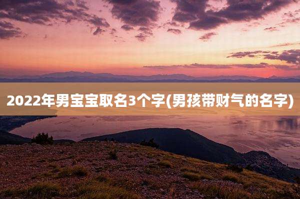 2022年男宝宝取名3个字(男孩带财气的名字)