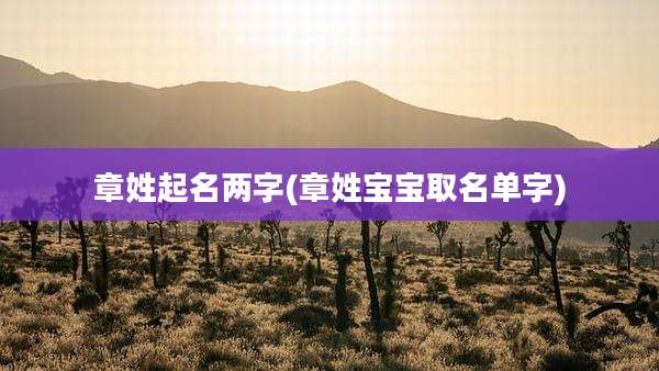 章姓起名两字(章姓宝宝取名单字)