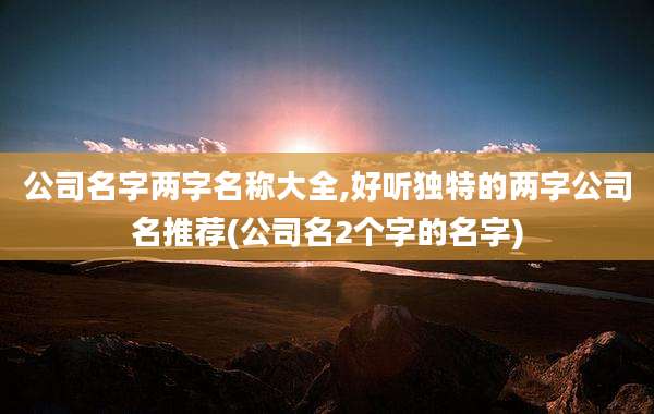 公司名字两字名称大全,好听独特的两字公司名推荐(公司名2个字的名字)
