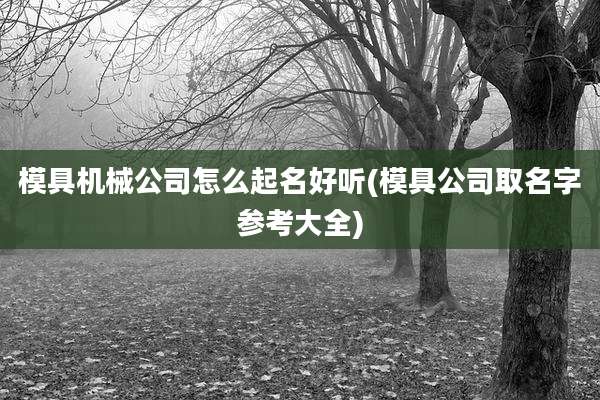 模具机械公司怎么起名好听(模具公司取名字参考大全)