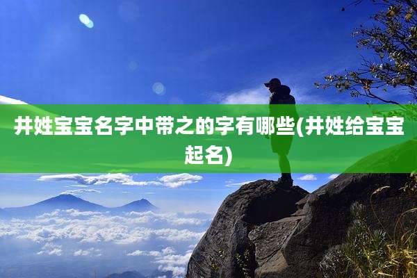 井姓宝宝名字中带之的字有哪些(井姓给宝宝起名)
