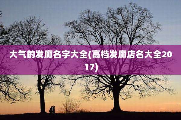 大气的发廊名字大全(高档发廊店名大全2017)