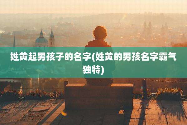 姓黄起男孩子的名字(姓黄的男孩名字霸气独特)