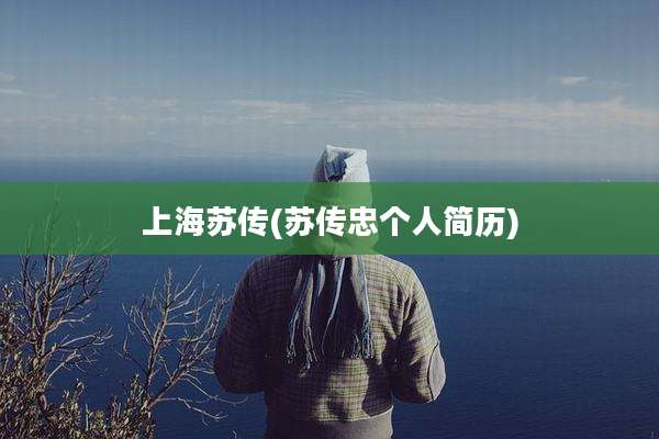 上海苏传(苏传忠个人简历)
