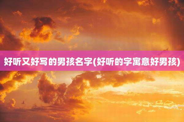 好听又好写的男孩名字(好听的字寓意好男孩)