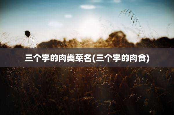 三个字的肉类菜名(三个字的肉食)