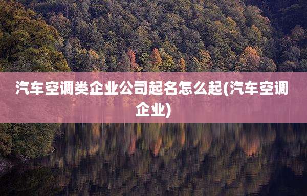 汽车空调类企业公司起名怎么起(汽车空调 企业)