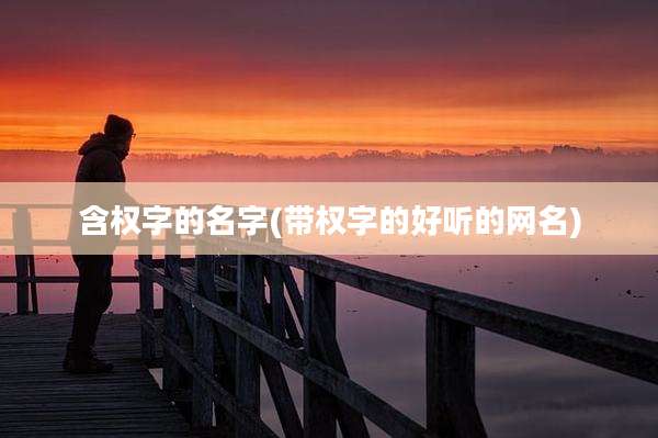 含权字的名字(带权字的好听的网名)