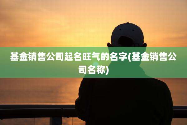 基金销售公司起名旺气的名字(基金销售公司名称)