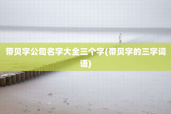 带贝字公司名字大全三个字(带贝字的三字词语)