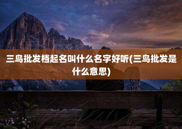 三鸟批发档起名叫什么名字好听(三鸟批发是什么意思)