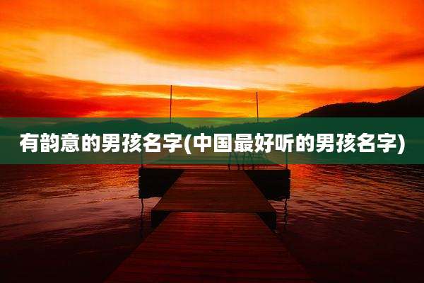 有韵意的男孩名字(中国最好听的男孩名字)