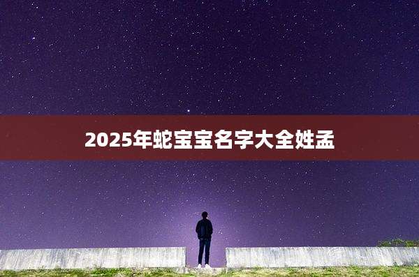 2025年蛇宝宝名字大全姓孟