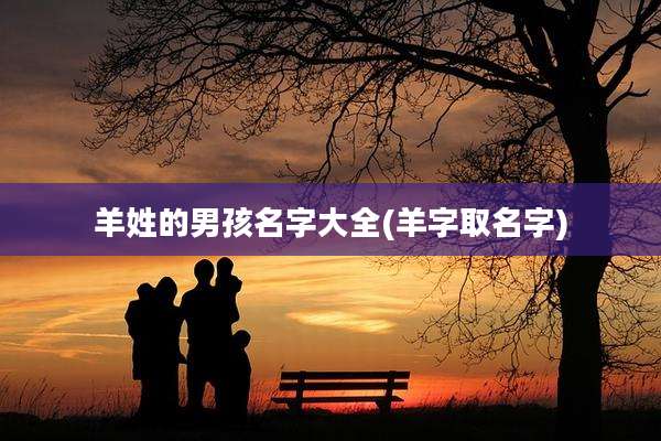 羊姓的男孩名字大全(羊字取名字)