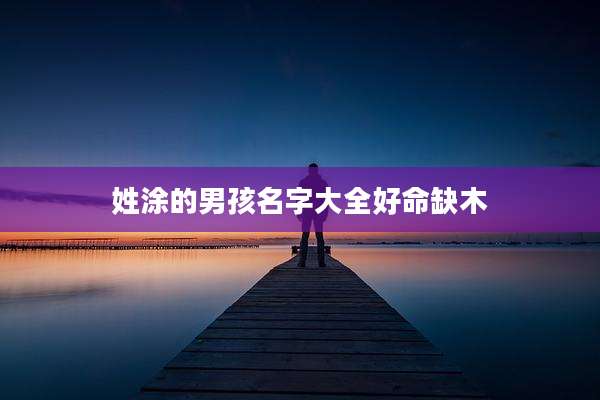 姓涂的男孩名字大全好命缺木