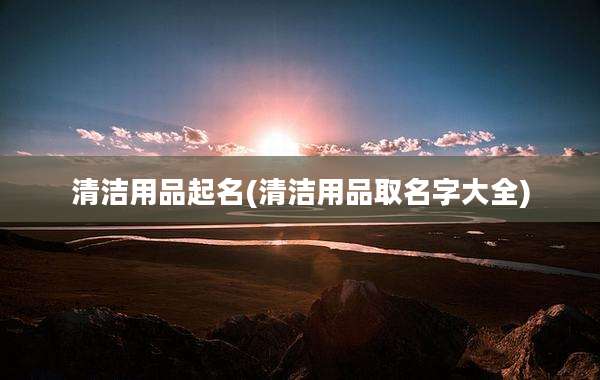 清洁用品起名(清洁用品取名字大全)