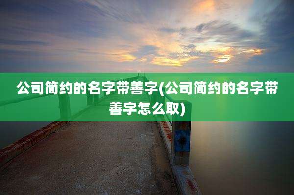 公司简约的名字带善字(公司简约的名字带善字怎么取)