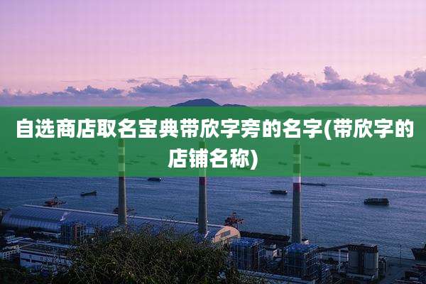自选商店取名宝典带欣字旁的名字(带欣字的店铺名称)
