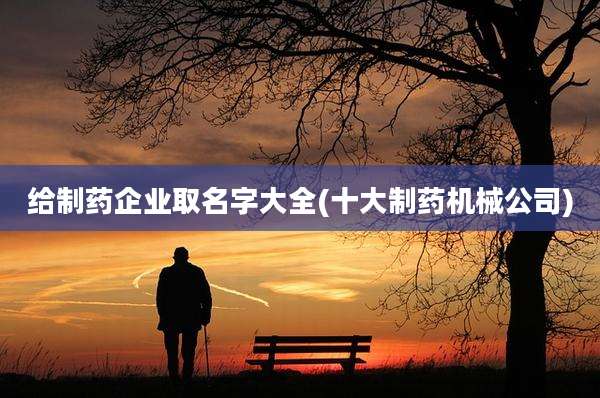 给制药企业取名字大全(十大制药机械公司)