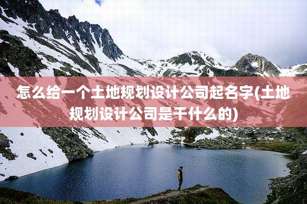 怎么给一个土地规划设计公司起名字(土地规划设计公司是干什么的)