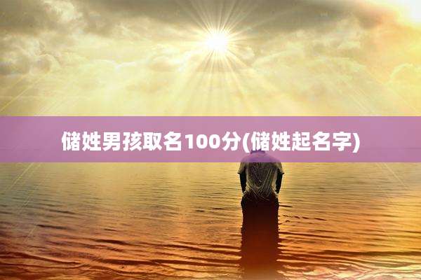 储姓男孩取名100分(储姓起名字)