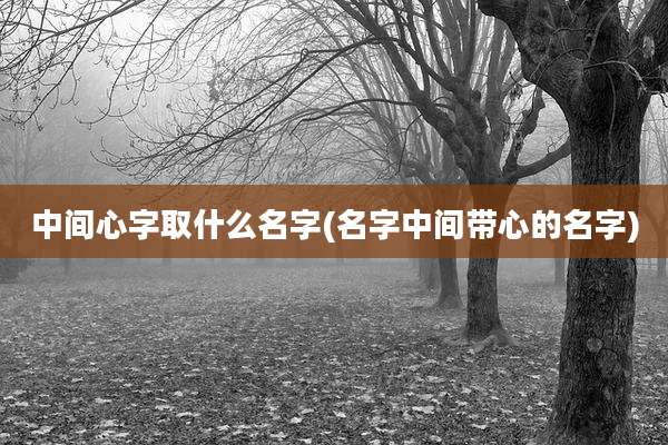 中间心字取什么名字(名字中间带心的名字)