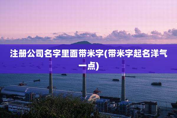 注册公司名字里面带米字(带米字起名洋气一点)