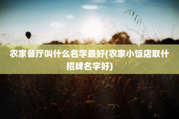 农家餐厅叫什么名字最好(农家小饭店取什招牌名字好)