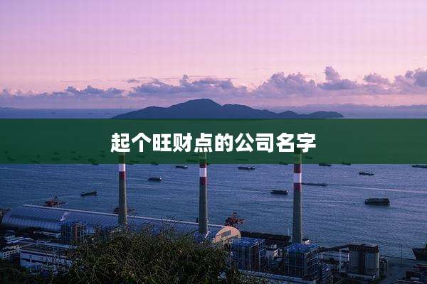 起个旺财点的公司名字