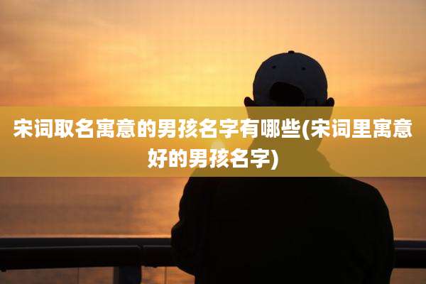 宋词取名寓意的男孩名字有哪些(宋词里寓意好的男孩名字)