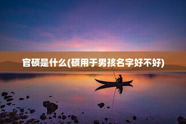官硕是什么(硕用于男孩名字好不好)