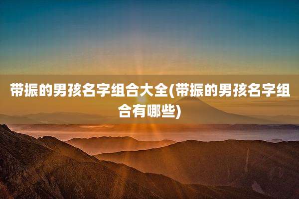 带振的男孩名字组合大全(带振的男孩名字组合有哪些)
