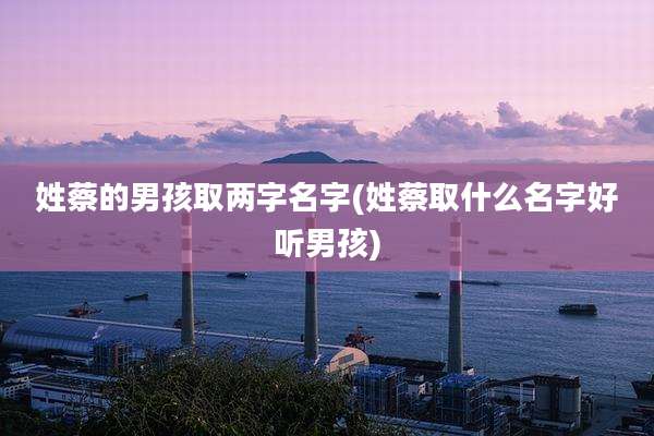 姓蔡的男孩取两字名字(姓蔡取什么名字好听男孩)