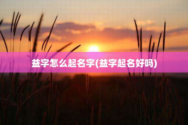 益字怎么起名字(益字起名好吗)