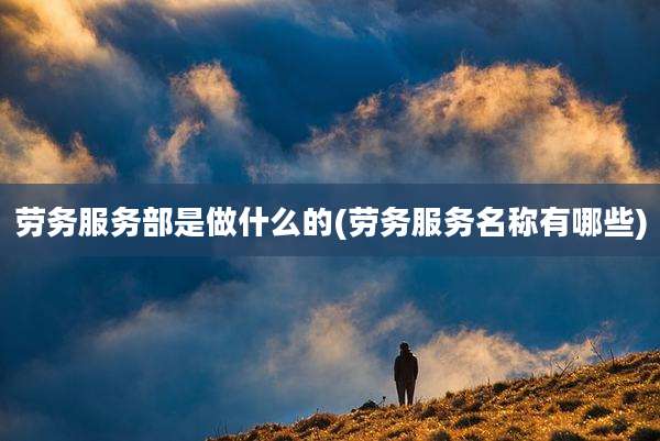 劳务服务部是做什么的(劳务服务名称有哪些)
