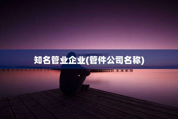 知名管业企业(管件公司名称)