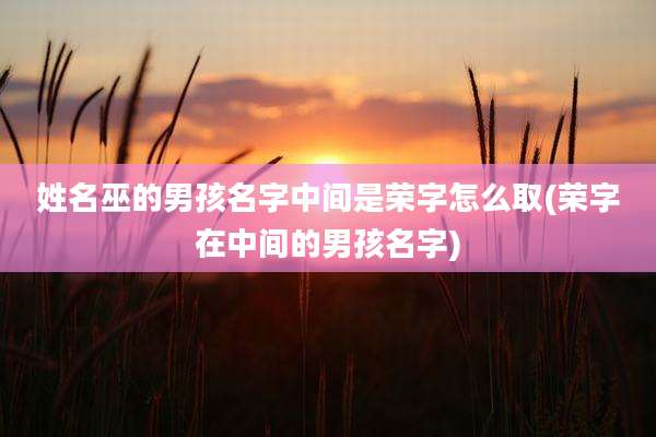 姓名巫的男孩名字中间是荣字怎么取(荣字在中间的男孩名字)