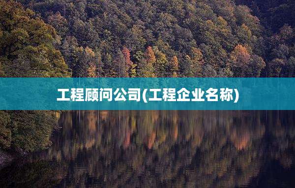 工程顾问公司(工程企业名称)