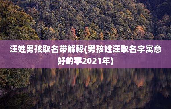 汪姓男孩取名带解释(男孩姓汪取名字寓意好的字2021年)