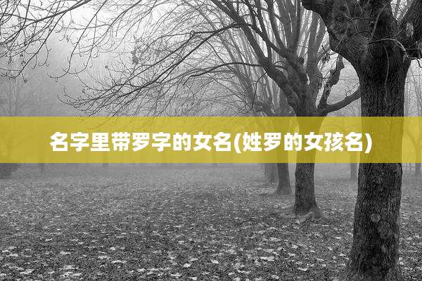 名字里带罗字的女名(姓罗的女孩名)