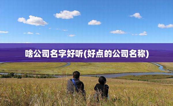 啥公司名字好听(好点的公司名称)