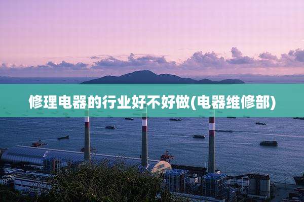 修理电器的行业好不好做(电器维修部)