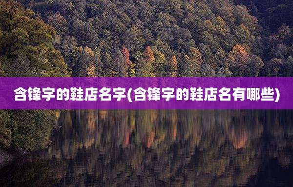 含锋字的鞋店名字(含锋字的鞋店名有哪些)