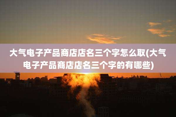 大气电子产品商店店名三个字怎么取(大气电子产品商店店名三个字的有哪些)